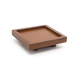 872-RSD001RUW23 Square Serving Tray - 4 1/2" x 4 1/2" x 1 1/4", Rubberwood