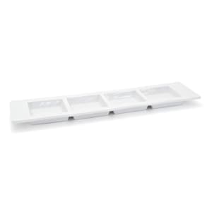 872-SPT010WHP23 Rectangular Canvas® Server w/ (4) Compartments - 12 1/2" x 3 1/4", Porcelain, White