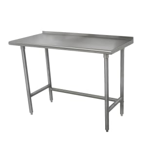 009-TSFLAG366X 72" 16 ga Work Table w/ 430 Series Stainless Top, 1 1/2" Backsplash
