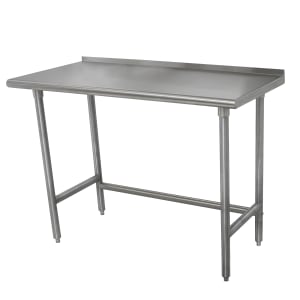 009-TFLAG364X 48" 16 ga Work Table w/ 430 Series Stainless Top, 1 1/2" Backsplash