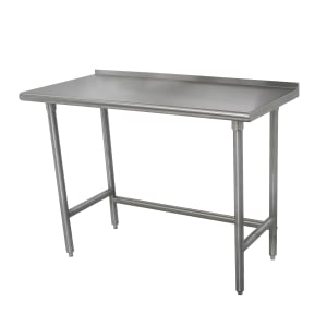 009-TFLAG368X 96" 16 ga Work Table w/ 430 Series Stainless Top, 1 1/2" Backsplash