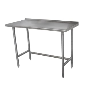 009-TSFLAG368X 96" 16 ga Work Table w/ 430 Series Stainless Top, 1 1/2" Backsplash