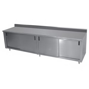 009-ECKSS3010X 120" Enclosed Work Table w/ Sliding Doors, 5" Backsplash, 30"D