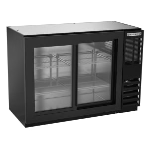 118-BB48HC1GSB 48" Bar Refrigerator - 2 Sliding Glass Doors, Black, 115v