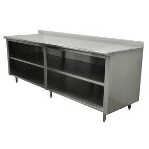 009-EEKSS2410MX 120" Dish Cabinet w/ Open Base & Midshelf, 5" Backsplash, 24"D 