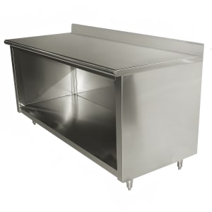 009-EEKSS304X 48" Dish Cabinet w/ Open Base & 5" Backsplash, 30"D