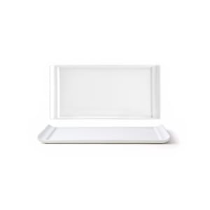 872-DAP040WHP23 Rectangular Nouvelle Plate - 8" x 4", Porcelain, White