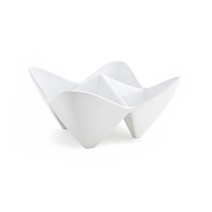 872-DBO104WHP20 36 oz Square Kyoto™ Bowl w/ (4) Compartments- Porcelain, White