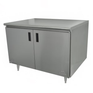 009-EHBSS246MX 72" Enclosed Work Table w/ Swing Doors & Midshelf, 24"D