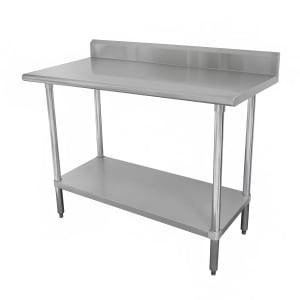 009-KLAG300X 30" 16 ga Work Table w/ Undershelf & 430 Series Stainless Top, 5" Backsplash
