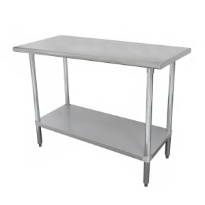 009-ELAG366X 72" 16 ga Work Table w/ Undershelf & 430 Series Stainless Flat Top