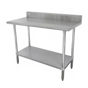 009-KLAG240X 30" 16 ga Work Table w/ Undershelf & 430 Series Stainless Top, 5" Backsplash