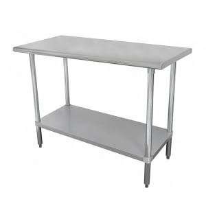 009-ELAG363X 36" 18 ga Work Table w/ Undershelf & 430 Series Stainless Flat Top