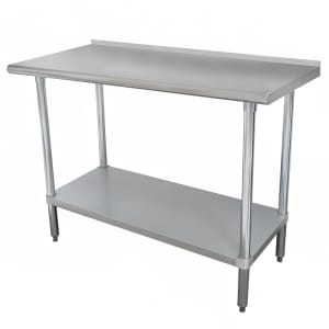 009-SFLAG362 24" 16 ga Work Table w/ Undershelf & 430 Series Stainless Top, 1 1/2" Backsplash