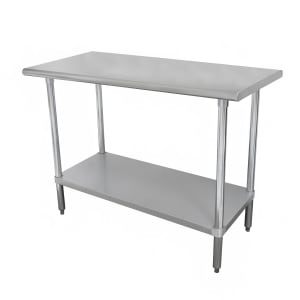 009-SLAG366X 72" 16 ga Work Table w/ Undershelf & 430 Series Stainless Flat Top