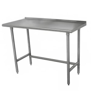 009-TSFLAG365X 60" 16 ga Work Table w/ 430 Series Stainless Top, 1 1/2" Backsplash