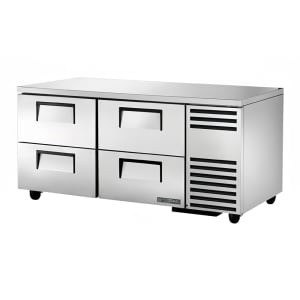 True TUC-67D-4-HC 67&quot; W Undercounter Refrigerator w/ (2) Sections &amp; (4) Drawers, 115v