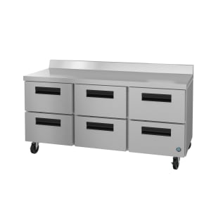 440-WR72BD6 72" W Worktop Refrigerator w/ (3) Sections & (6) Drawers, 115v
