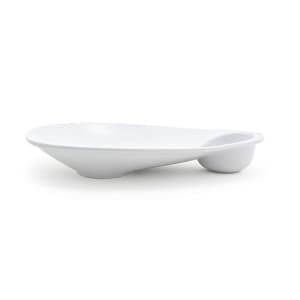 872-DAP057WHP21 Oval Ellipse™ Sampler Plate w/ (2) Compartments - 12" x 9", Porcelain, White