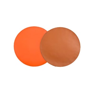 872-RTL019TAL23 12" Round London Faux Leather Placemat - Saddle/Persimmon