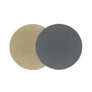 872-RTL019GYL23 12" Round London Faux Leather Placemat - Dune/Smoke