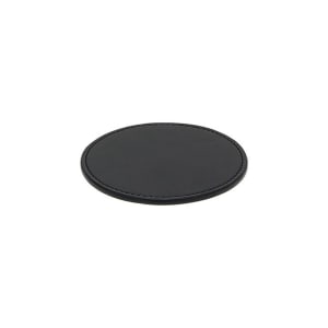 872-XCO006BKL26 4" London Beverage Coaster - Faux Leather, Black