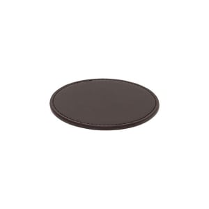 872-XCO006BRL26 4" London Beverage Coaster - Faux Leather, Brown