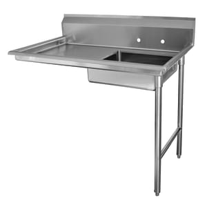 009-DTUU6060LX Undercounter Dishtable Assembly - 20" x 20" x 5" Bowl, 60" x 30" Table, Stainless