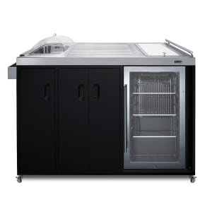 162-CARTOS54LG 58" Kitchenette w/ Sink & Refrigerator - Black/Silver, 115v