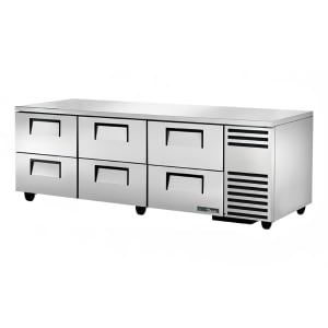 598-TUC93D6 93" W Undercounter Refrigerator w/ (3) Sections & (6) Drawers, 115v