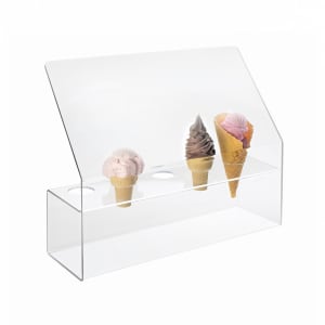 151-297 4 Section Ice Cream Cone Holder - Acrylic, Clear 