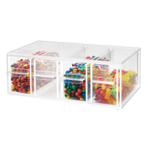 Cal-Mil 393 Countertop Acrylic Topping Bin, 13&quot; x 8&quot; x 5&quot;, Notched