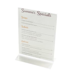151-506 Tabletop Menu Card Holder - 4" x 6", Acrylic, Clear