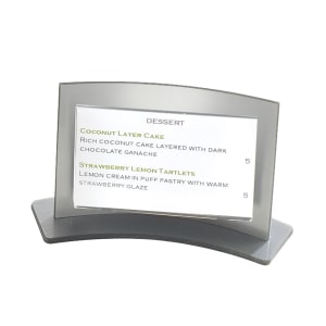 151-830 Tabletop Menu Card Holder - 3" x 2 1/2", Acrylic, Silver