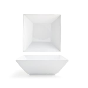 872-BBO006WHP10 60 oz Square Kyoto™ Bowl - 9" x 9", Porcelain, White