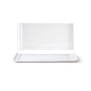 872-DAP014WHP23 Rectangular Dinner Plate - 10" x 5", Porcelain, White