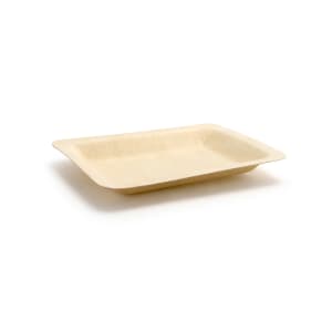 872-DAP060NAW28 Rectangular Servewise™ Disposable Plate - 4 3/4" x 3 3/4", Pinewood