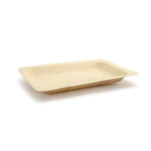 872-DAP061NAW28 Rectangular Servewise™ Disposable Plate - 8" x 5 3/4", Pinewood