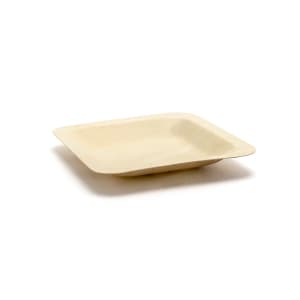 872-DAP063NAW28 4 1/2" Square Servewise™ Disposable Plate, Pinewood