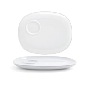 872-DAP058WHP21 Oval Harmony™ Plate w/Well - 10 1/2" x 8 1/4", Porcelain, White