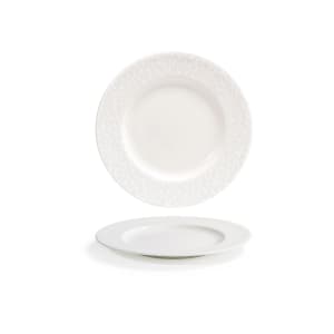872-DAP087BEP22 6 1/4" Round Catalyst® Facet Plate - Porcelain, White