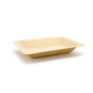 872-DAP062NAW28 Rectangular Servewise™ Disposable Plate - 8" x 5 3/4", Pinewood