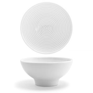 872-DBO006WHP23 11 oz Round Spiral Bowl - Porcelain, White