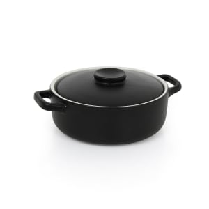 872-DBO132BKC21 21 oz Round Kiln® Baking Dish w/ Lid - Porcelain, Black
