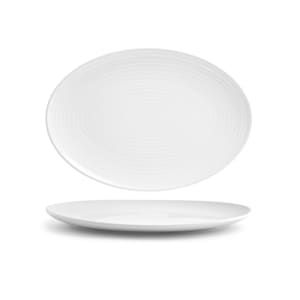 872-DDP053WHP22 Oval Spiral® Plate - 11 1/2" x 8 1/4", Porcelain, White