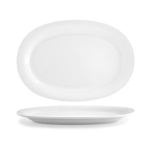 872-DOS012WHP12 Oval Spiral® Plate - 14" x 9 3/4", Porcelain, White