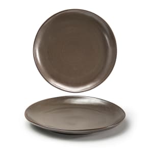 872-DOS029ESP22 11" Round Kiln® Plate - Porcelain, Mocha