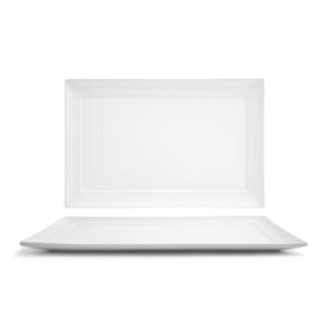 872-DOS014WHP22 Rectangular Spiral® Plate - 14" x 9", Porcelain, White