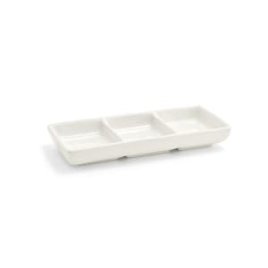 872-DSD017BEP23 Rectangular Catalyst® Dish w/ (3) 1 oz Compartments - Porcelain, White