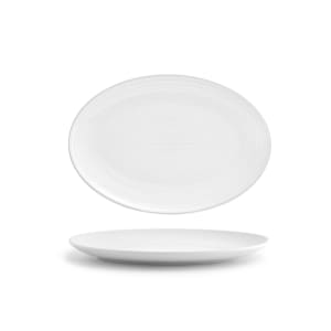 872-DSP023WHP22 Oval Spiral® Coupe Plate - 9 1/2" x 6 3/4", Porcelain, White